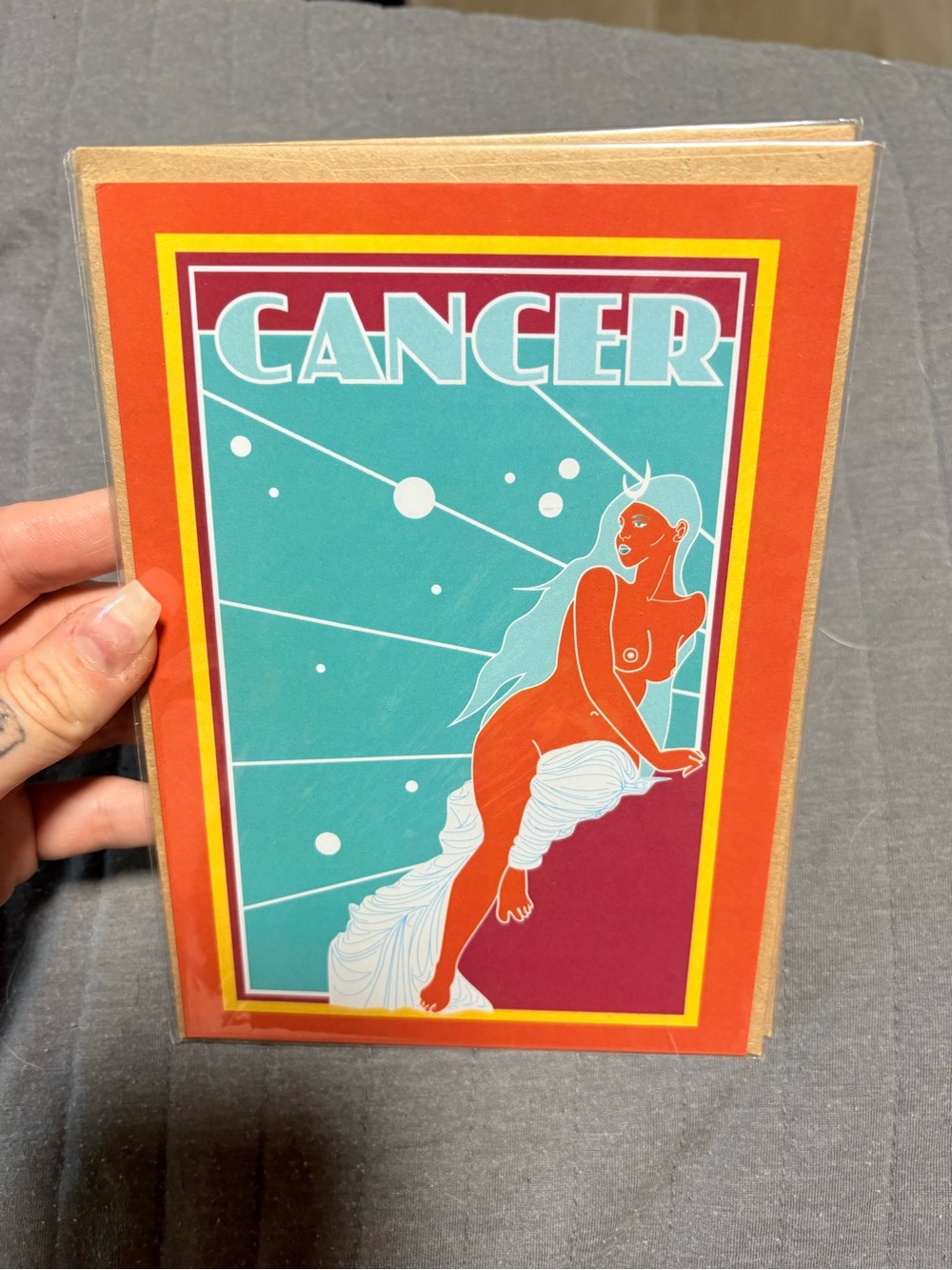 Cancer card, blank inside. Comes with envelope